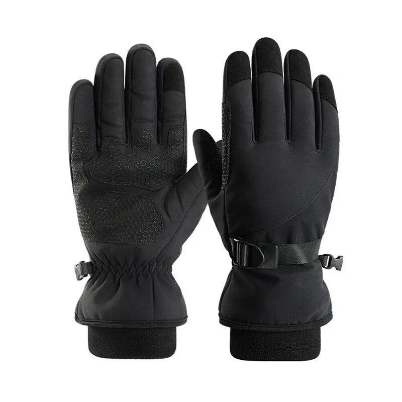 1 Paar Mannen Winter Warme Ski Handschoenen Fleece Gevoerde Verdikte Winddicht Waterdicht Antislip Touch Screen Handschoenen Voor Fietsen skiën