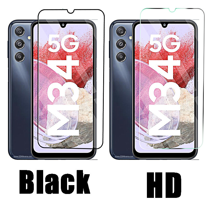 3PCS Front Black HD Screen Protector for Samsung Galaxy M34 M54 5G M24 M14 A54 A34 A24 A14 5G 4G Tempered Glass Anti Flims