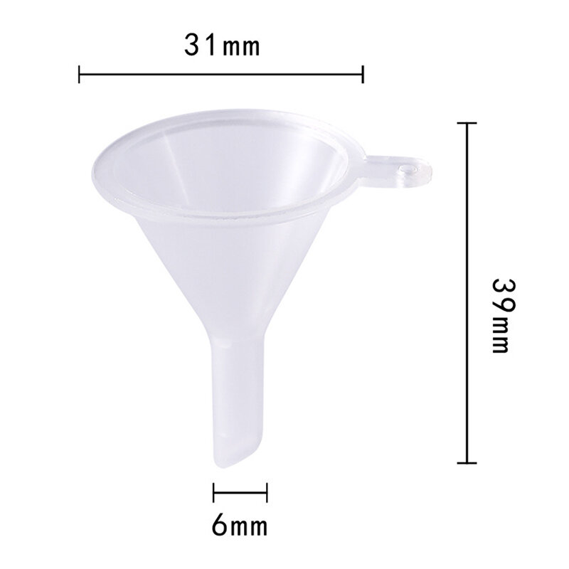 10pcs Small Plastic For Perfume Diffuser Bottle Mini Liquid Oil Funnels Lab Tools 6mm Hole Diameter Perfume Lotion Funnel