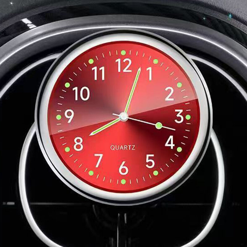 자동차 시계 대시 보드 자동차 시계 인테리어 장식, 휴대용 미니 시계 장식, 야광 아날로그 시계 장식품