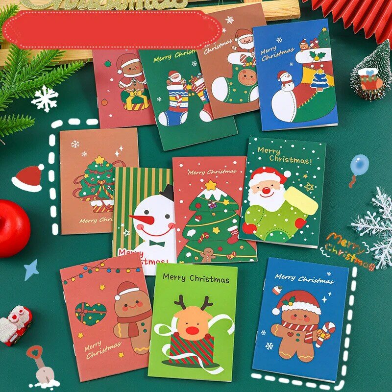 1pcs Christmas Kawaii Notebook Mini Notepad Children Notebooks Gifts Prize Exercise Cute Note Book Stationery School Supplies
