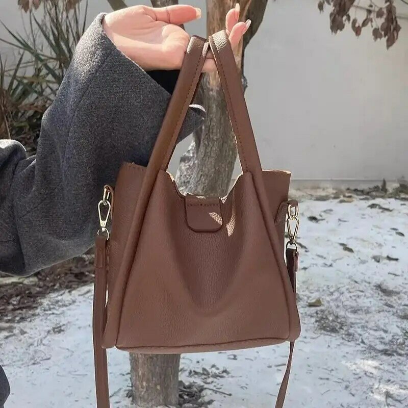 Retro Vintage Umhängetaschen Tasche für Frauen weiches Pu Leder neue Umhängetasche soild Mode Handtasche