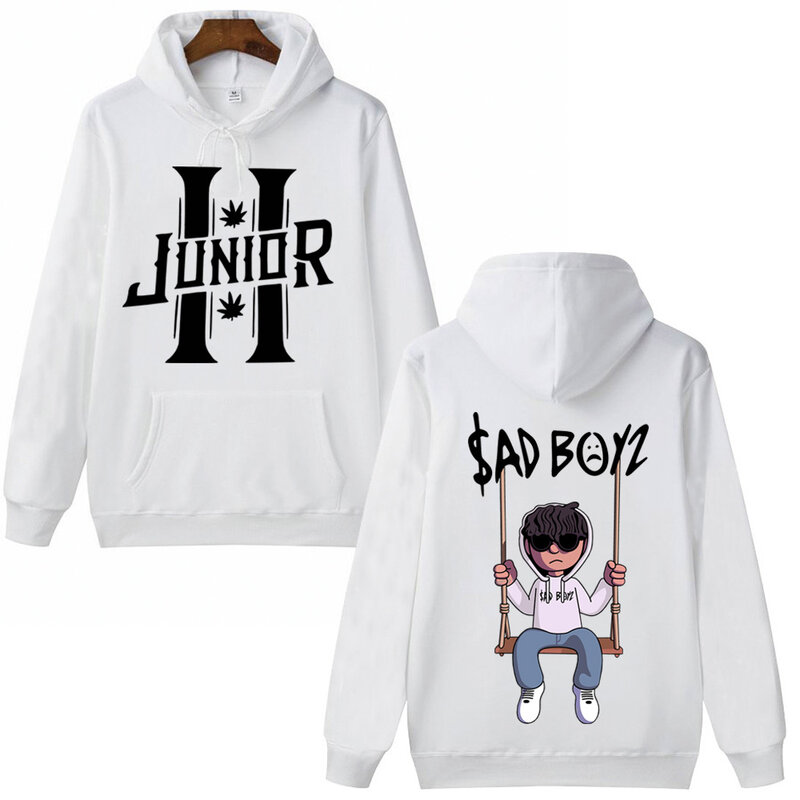 Bluza z kapturem Junior H Sad Boyz mężczyzna kobieta Harajuku Hip Hop pulowerowe topy bluza dla fanów muzyki prezent