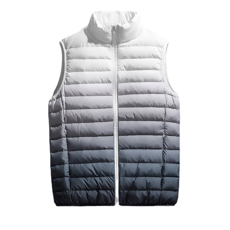 Heren Warm Vest Gradiëntkleur Ultralichte Mouwloze Jas 90% Eend Donsjack Casual Vest Sportieve Kleding