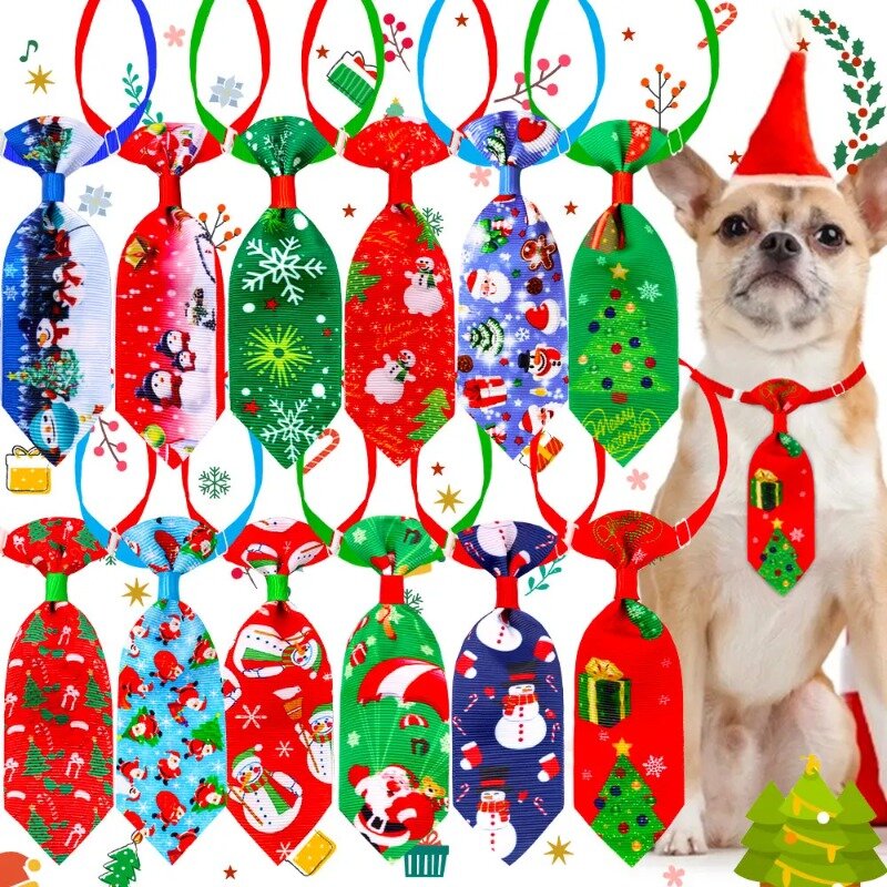 10pcs Dog Tie For Christmas For Dogs Pets  Bowties Neckties Christmas Dog Grooming Pet Accessories For Small Dogs