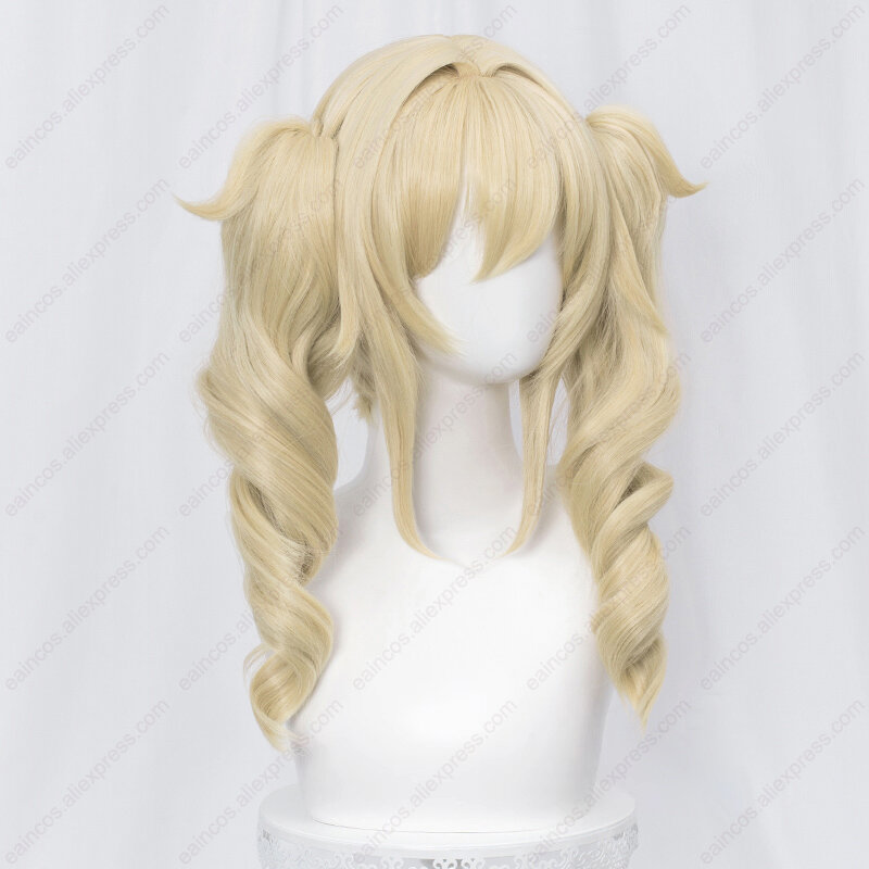 Peluca de Cosplay de Barbie, 40cm de largo, de lino dorado, pelucas sintéticas resistentes al calor, pelucas de Anime