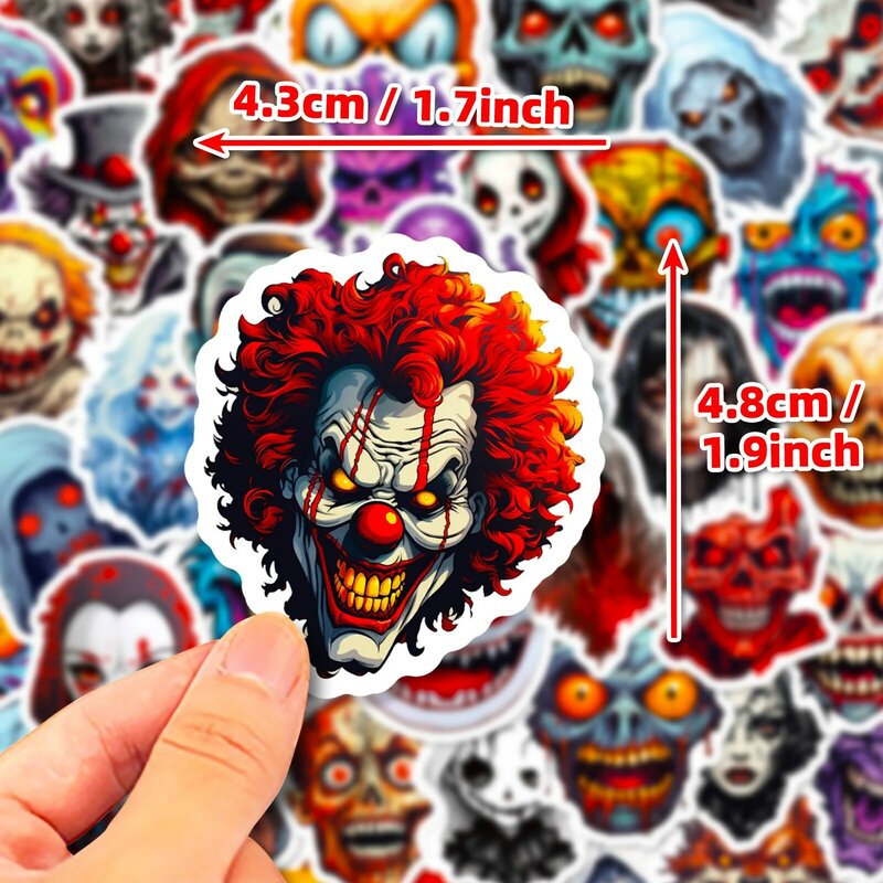 50Pcs Thriller Horror Evil Ghost Series Graffiti Stickers Suitable for Laptop Helmet Desktop Decoration DIY Sticker Toys