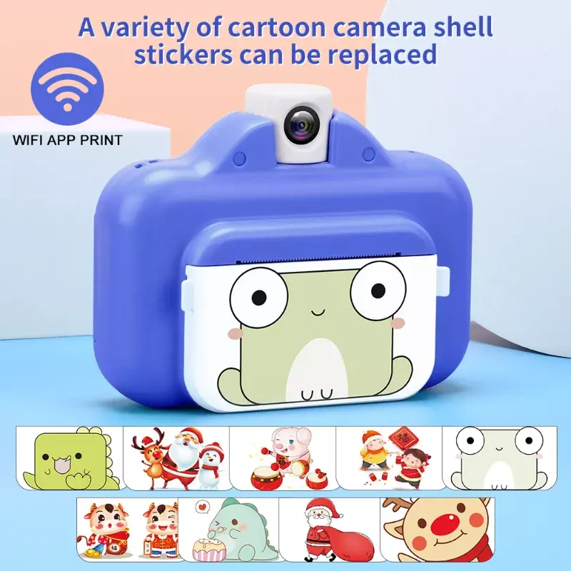 Детская беспроводная камера Wi-Fi мгновенная печать 1080P HD камера термопринтер принтер для телефона карта 32 Гб Детская Цифровая камера игрушки