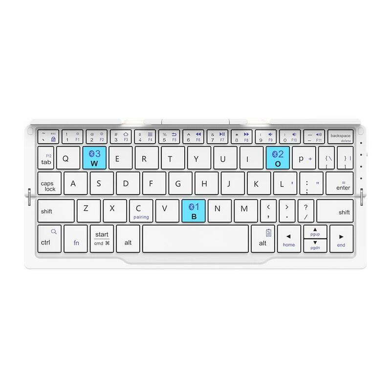 Mini teclado sem fio dobrável bluetooth, suporte leve do telefone portátil, novo teclado para IOS e Android