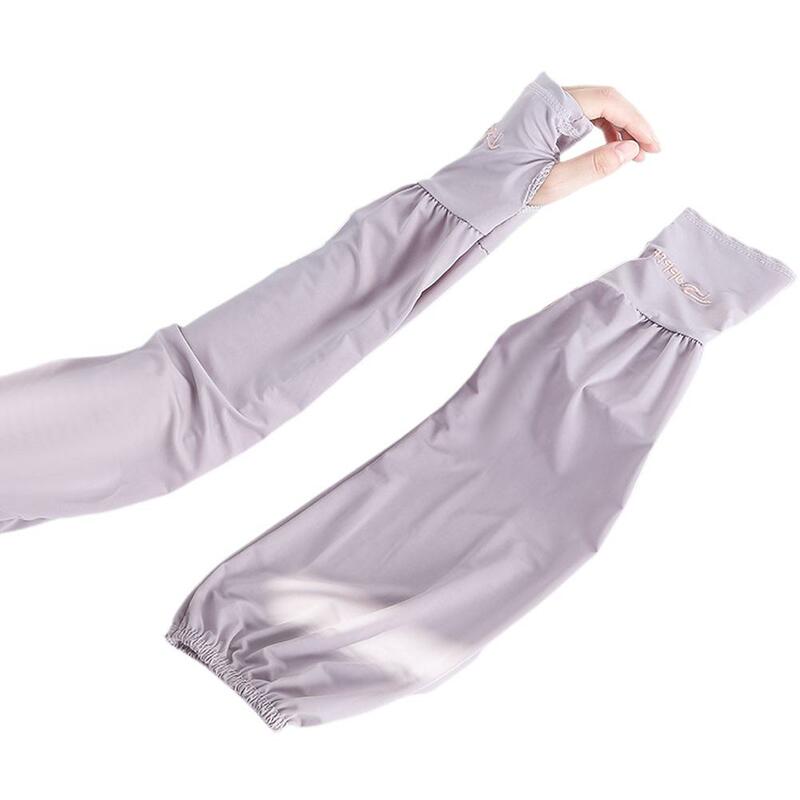 Summer Loose Sunscreen Driving Ice Silk Sleeve Female Long Length Sleeve Ice Arm Sleeve Glove Uv 2024 Arm W4g7