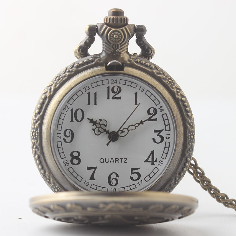Collier de montre de poche à quartz pour hommes et femmes, montres de poche rétro, pendentif, cadeaux