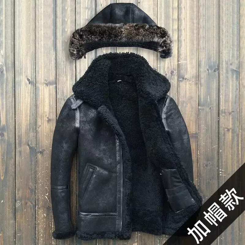 Winter New Men's Natural Fur Jacket Casual B3 Genuine Leather Jackets for Men Clothing Warmth Thickened Fashion Chaqueta Hombre