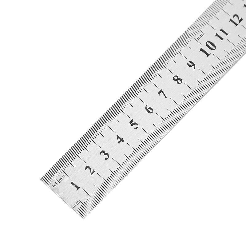Metal escala de aço inoxidável régua reta medição artigos de papelaria desenho acessório mão ferramenta escola material de escritório