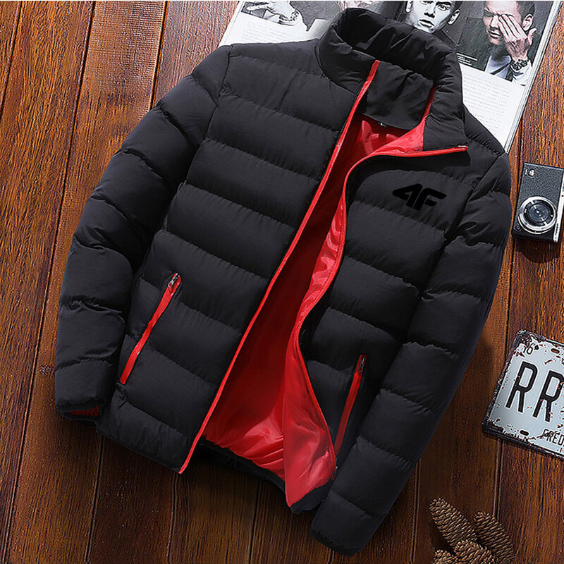 Мужская повседневная куртка, Мужская водонепроницаемая ветровка, теплая осенне-зимняя мужская куртка на молнии, однотонное пальто большого размера, 2024