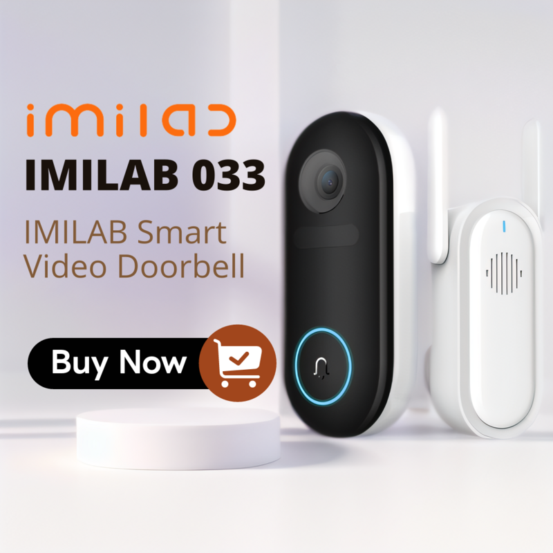IMILAB-Campainha de Vídeo Inteligente, Câmera de Segurança, Detecção Humana Precisa, Armazenamento Local, Alerta Instantâneo, 2.5K, 5200mAh