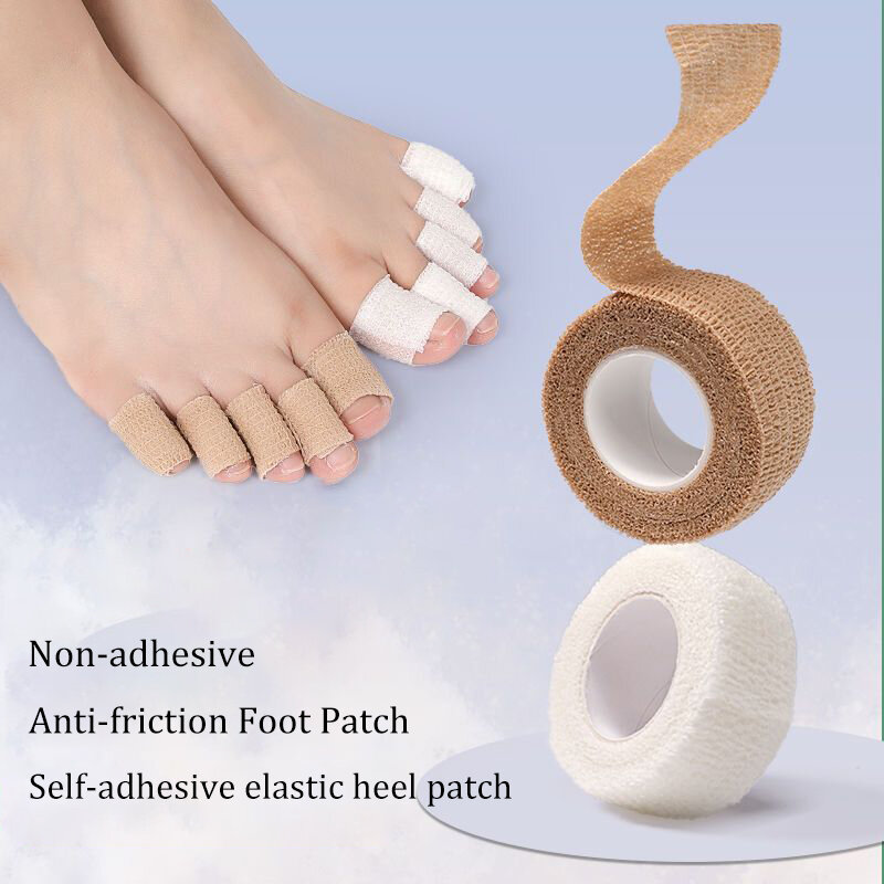 Parches protectores de talón para pies, pegatinas autoadhesivas elásticas para aliviar el dolor de dedos, cojín antidesgaste para el cuidado de los pies, 1 rollo
