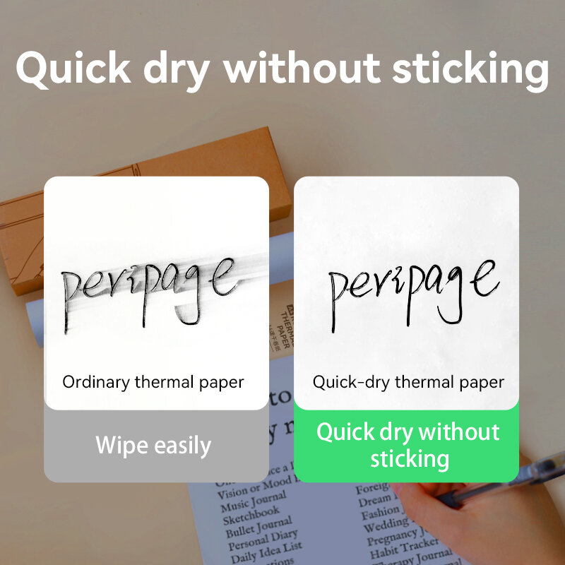 PeriPage oficjalny papier termiczny A4 210mm termiczny papier faksowy papier termiczny typu quick dry handwrite