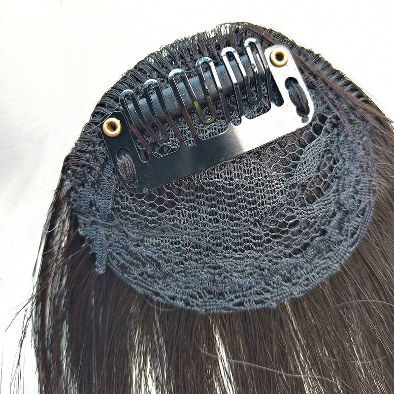 Rambut palsu sintetis klip di poni klip poni tipis di ekstensi rambut warna coklat hitam Top kualitas poni udara pinggiran dengan candi Hai