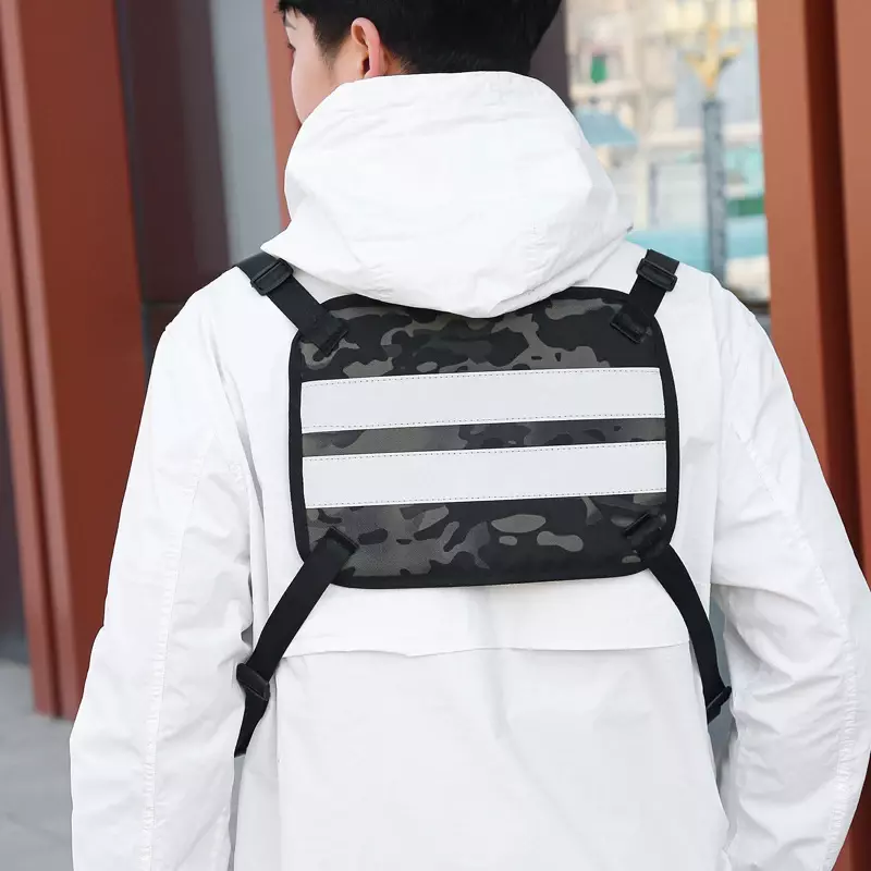 Нагрудная сумка в стиле хип-хоп для мужчин, функциональная тактическая уличная Сумочка унисекс, нагрудной жилет, поясная сумка, 2024