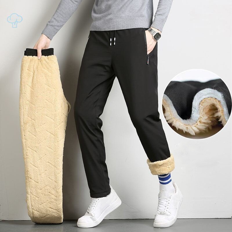 Calças militares de pelúcia masculina, calças de jogging grossas, esportes casuais, versão coreana, outono, inverno, 2023