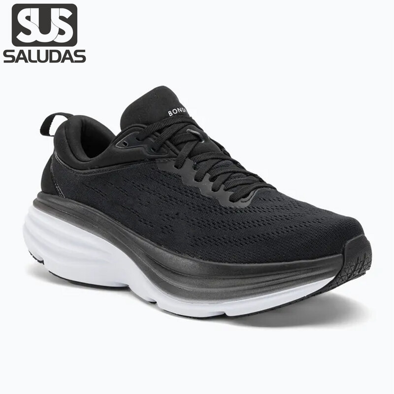 SALUDAS Bondi 8 Men Shoes Women Road Running Shoes Thick Sole Cushioning Elastic Outdoor Fitness Jogging Tennis Sneakers