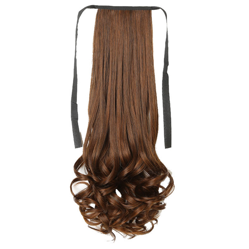 Женский длинный кудрявый парик 58 см, парик для конского хвоста в стиле грушевого цветка, большой волнистый парик, реалистичные длинные кудрявые волосы, хвост C