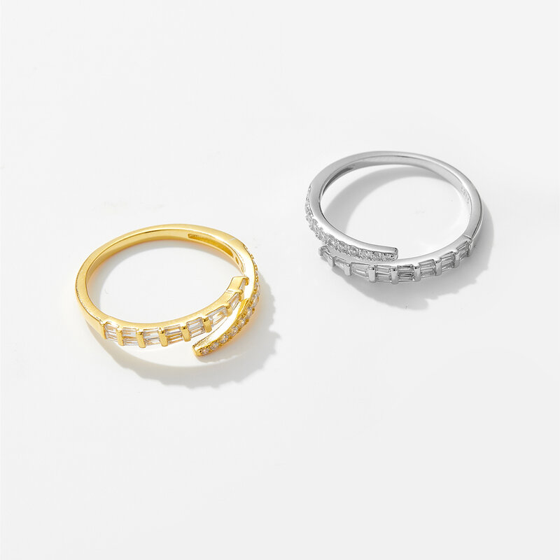 DPLAOPA-anillo ajustable de circón transparente para mujer, de Plata de Ley 925, joyería fina de lujo, regalo de aniversario de boda, 2024