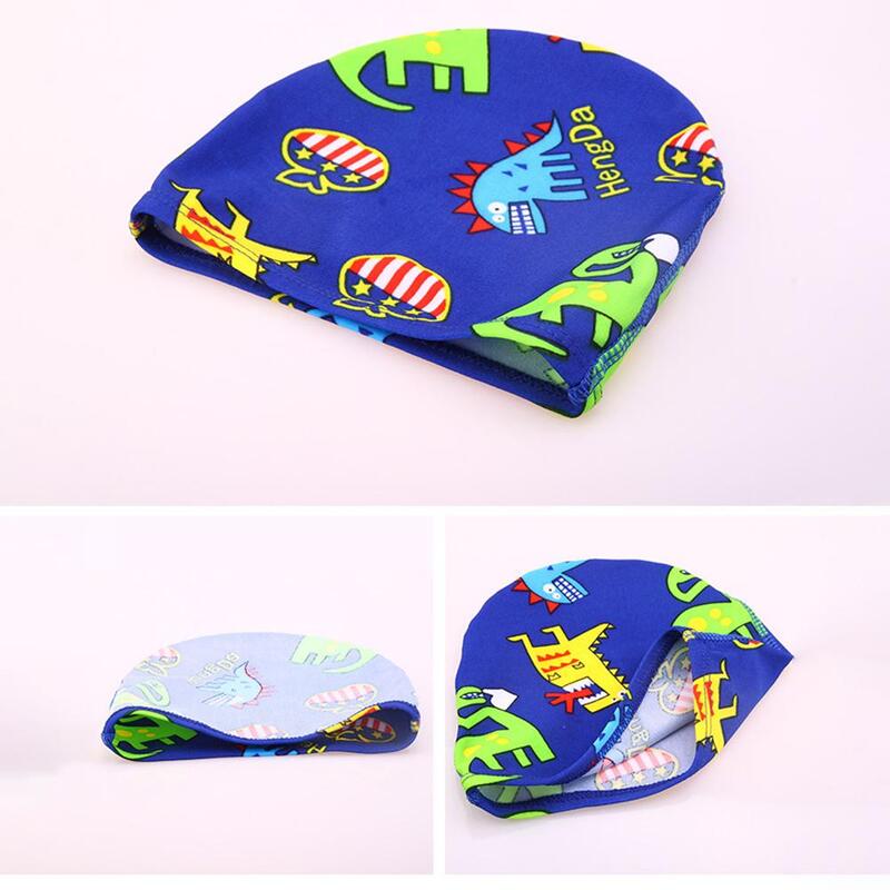 Детская цифровая печать, высокоэластичная спортивная шапка для бассейна с защитой ушей, детская одежда для купания, для мальчиков и девочек
