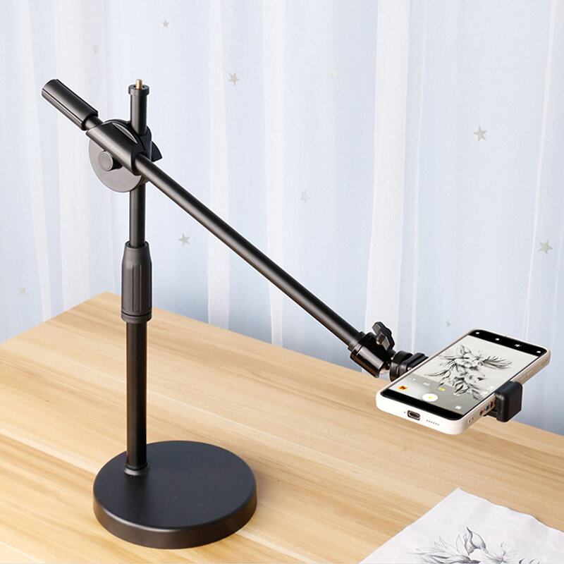 Overhead-Stativ mit Rin glicht Tisch Tischplatte Shooting Stand Stative mit Handy halter Boom Arm für Nail Art Fotografie