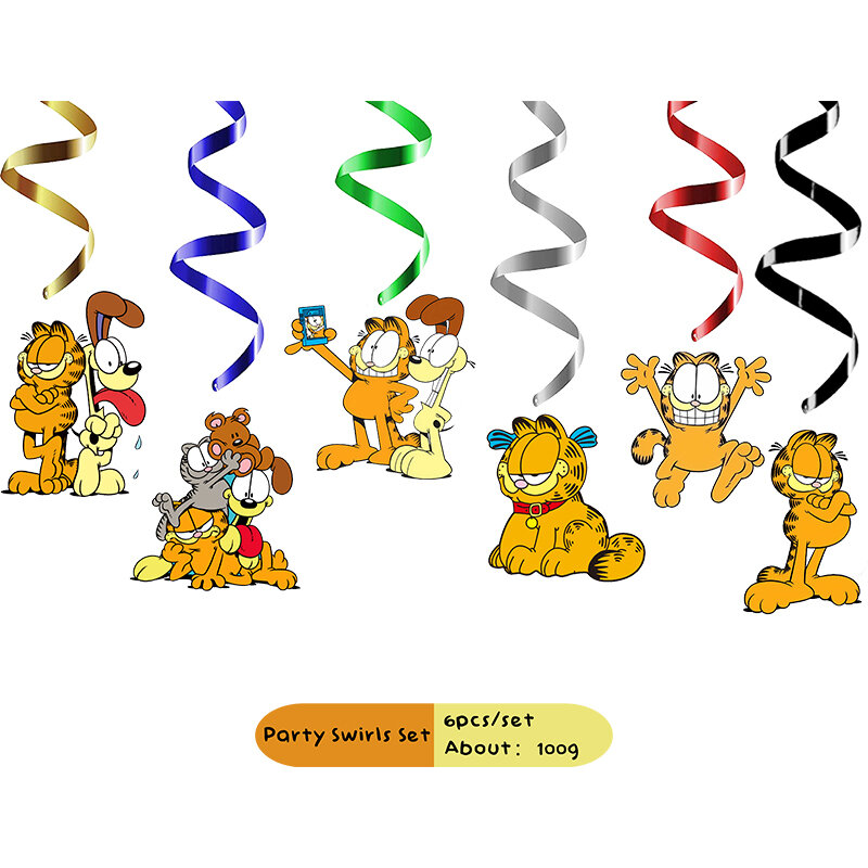 Garfield temático Happy Birthday Party Supplies Decoração, Talheres descartáveis, placas, copos, favo de mel, canudos, Baby Shower, Home Decor