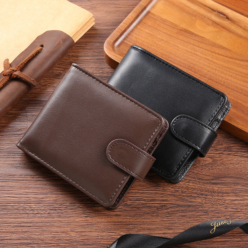 Men's Wallet Made of PU Leather Hot Purse for Men Coin Purse Short Male Card Holder Wallets Zipper Around Money Coin Purse