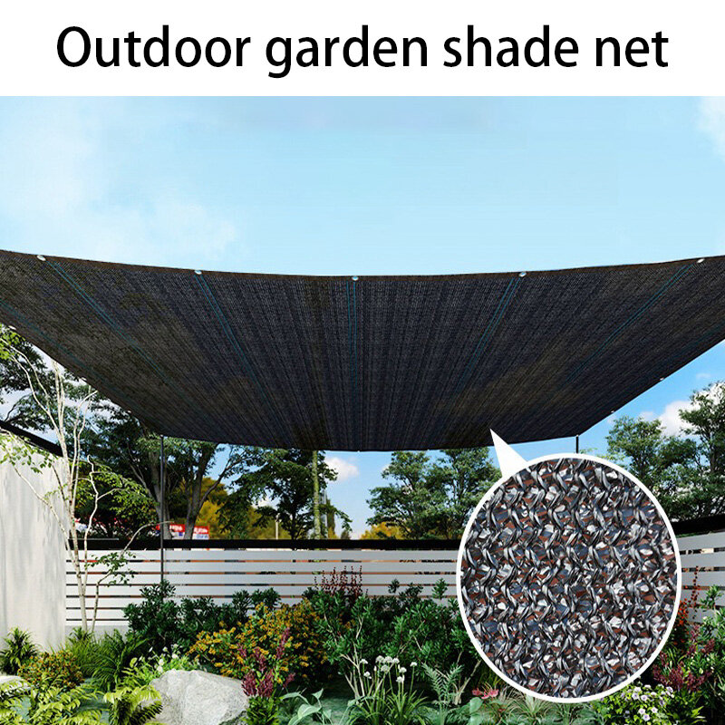 12PIN Black Sunshade Net Shading 80~85% Plant Greenhouse Cover Mesh Fence Privacy Screen Garden Sun Shed Outdoor Anti-UV