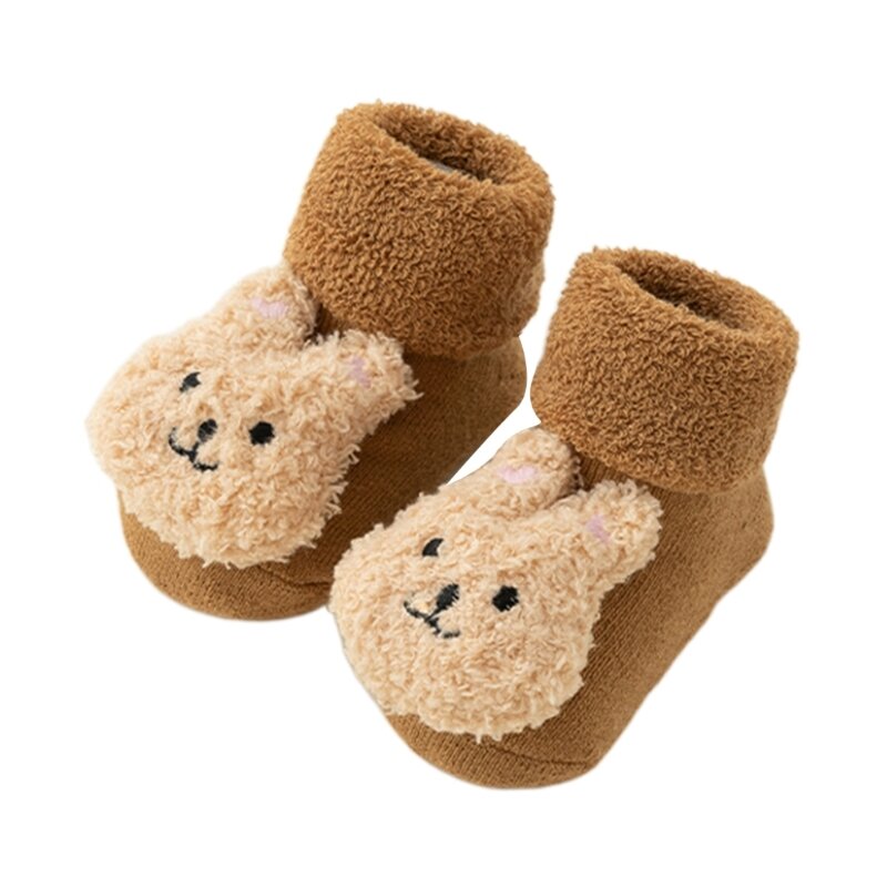 Meias infantis antiderrapantes com estampa animais, meias macias e confortáveis ​​para crianças