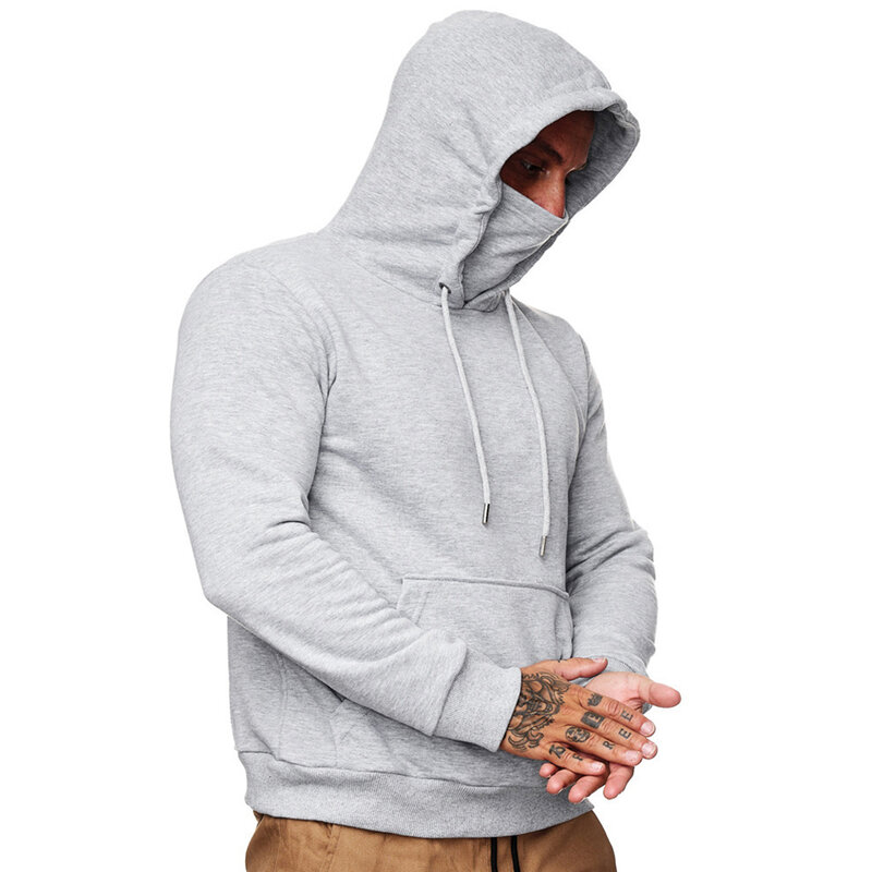 Hoodie Herren Kapuzen pullover mit Gesichts schutz Langarm lässig Sweatshirt für Komfort und Stil Pullover Pullover
