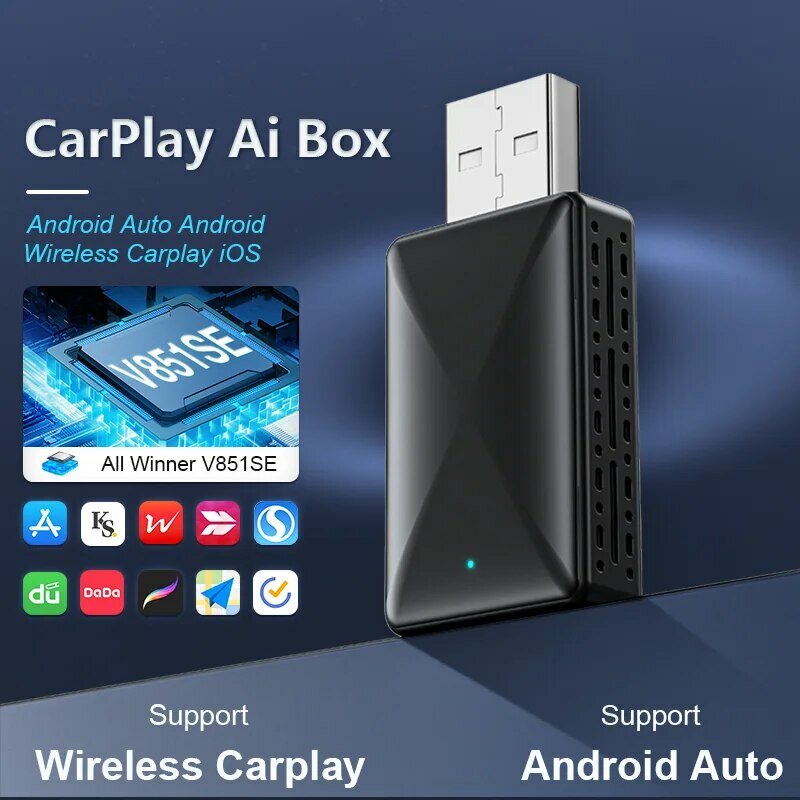 Adaptador inalámbrico para coche, Mini cuerpo inteligente, AI Box, OEM, con cable, Android, Dongle USB inalámbrico para Toyota y Volvo, el más nuevo