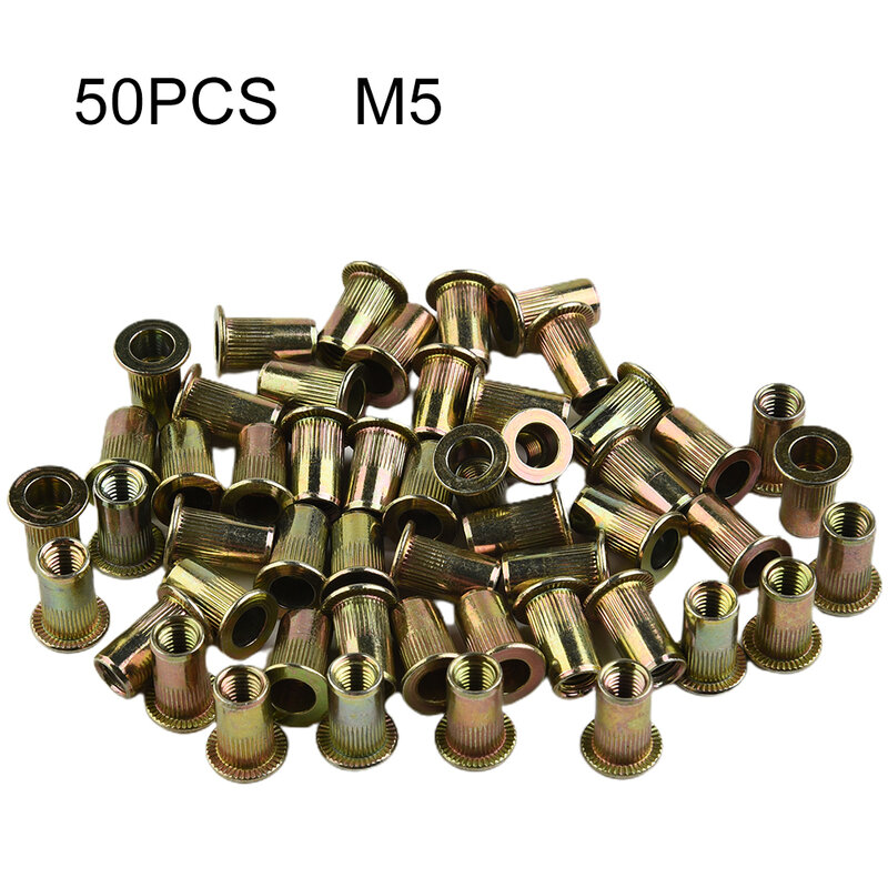 50 pçs conjunto de pregos rebitagem porcas rebite kit rosca m5 m6 m8 nutsert para chapa de metal ferramentas de perfuração acessórios