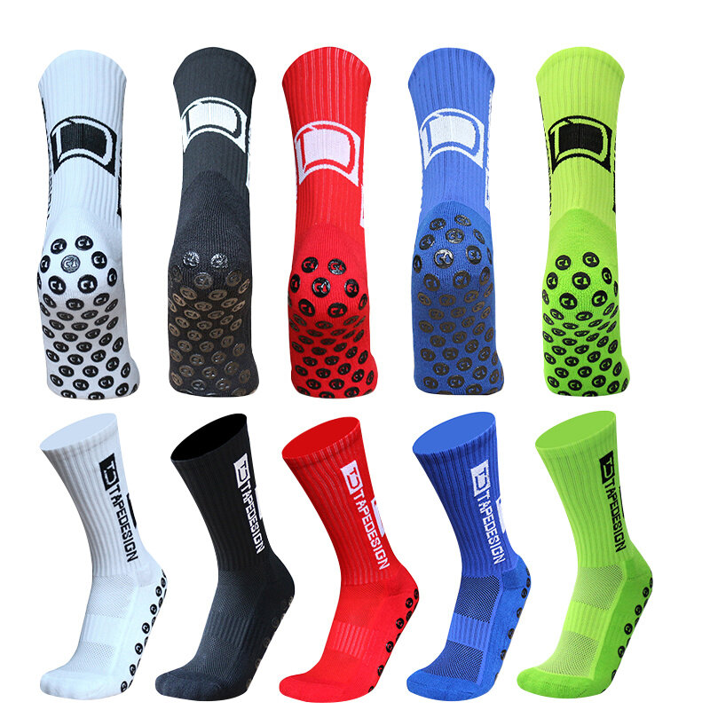 Женские силиконовые мужские 2023 новый дизайн Tapedesign футбольные Носки спортивные круглые нескользящие носки для футбола