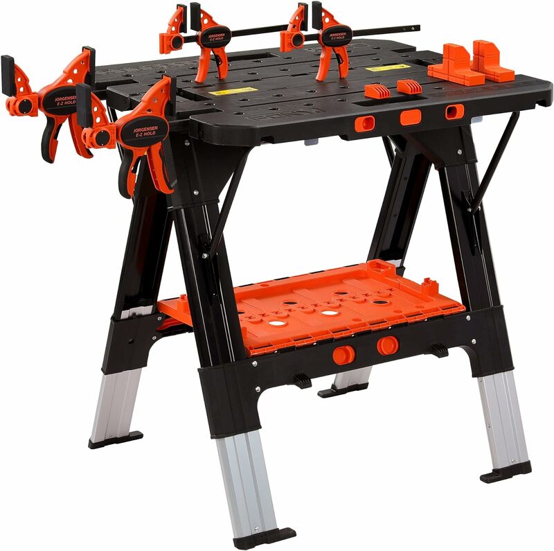 Портативный складной Рабочий стол пони, 2-в-1 как Sawhorse & верстак, грузоподъемность 1000 фунтов-Sawhorse & 500 фунтов-верстак