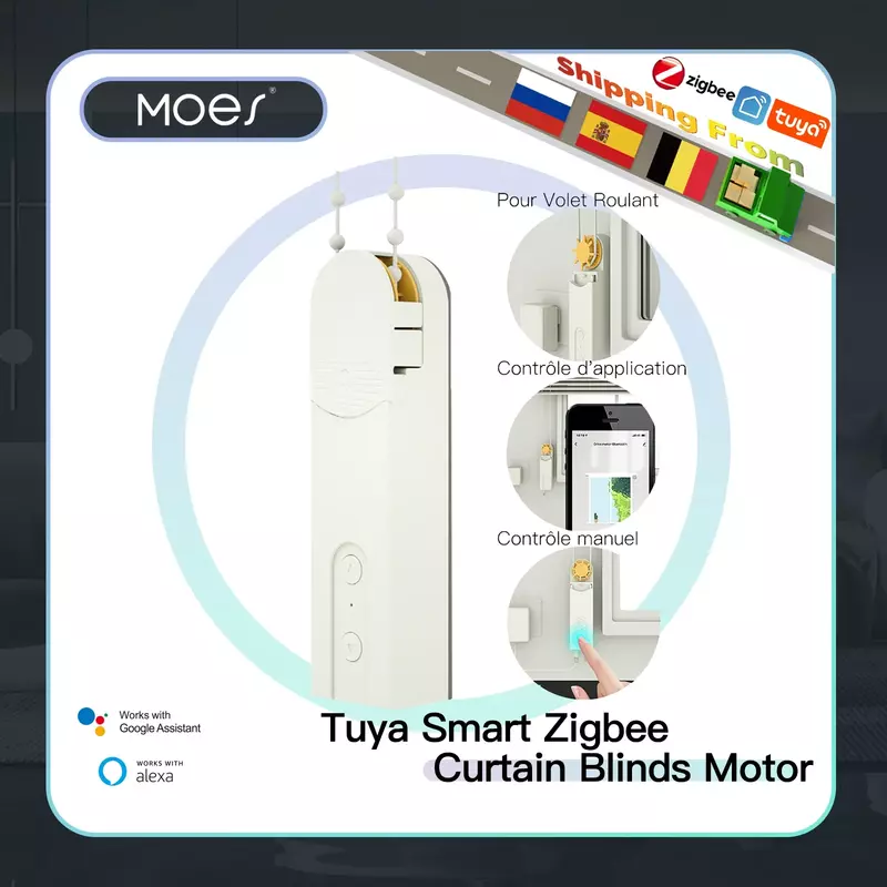 MOES-ZigBee inteligente DIY persianas motorizadas, tons, Drive Motor Hub, Tuya Smart Life APP, Alexa, Google Home, Controle de Voz, Novo