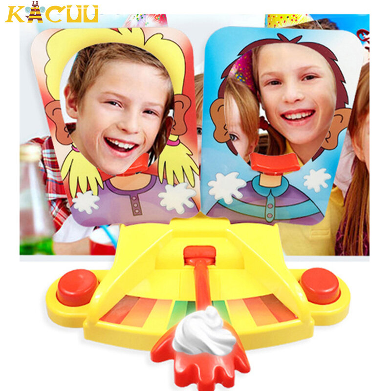 Family Party Fun Game Cake Cream Pie In The Face Funny Gadgets Prank Gags Jokes Anti Stress Toys For kids Joke Machine Toy Gift