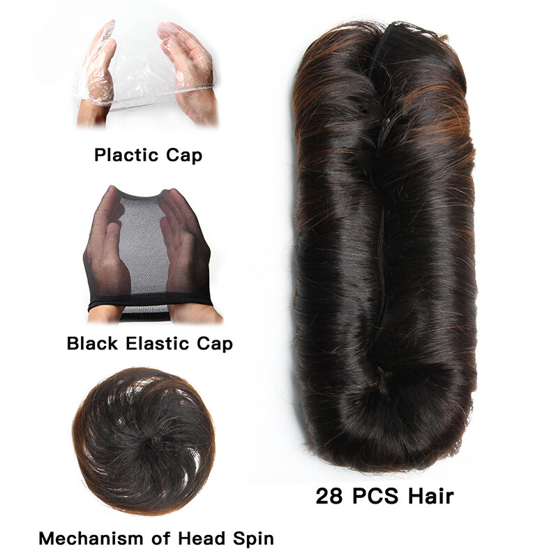 Короткие вьющиеся искусственные волосы для женщин, бразильские волосы для плетения, искусственные волосы 3, 4, 5 дюймов, 28 шт., короткие удлинители волос