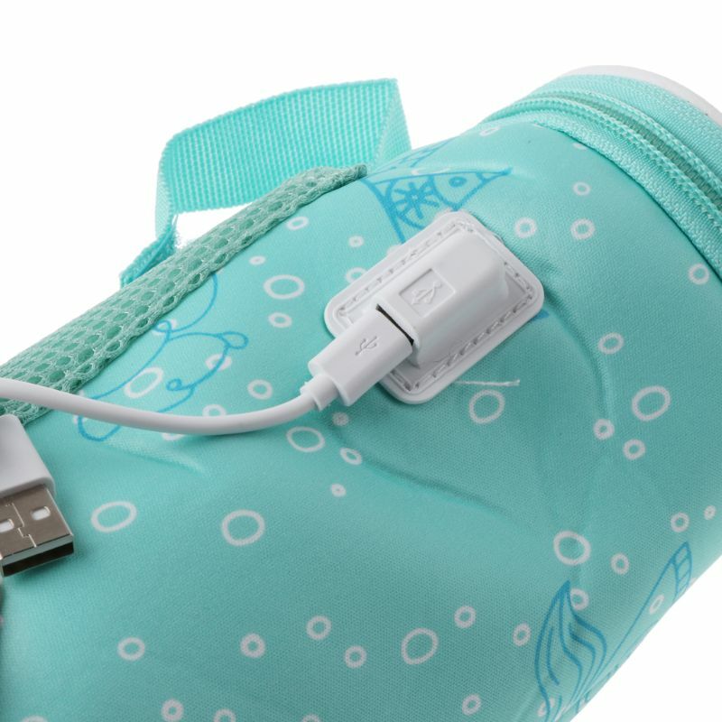 Aquecedor de mamadeira portátil para viagem com isolamento USB Saco aquecedor de mamadeira com tampa aquecida
