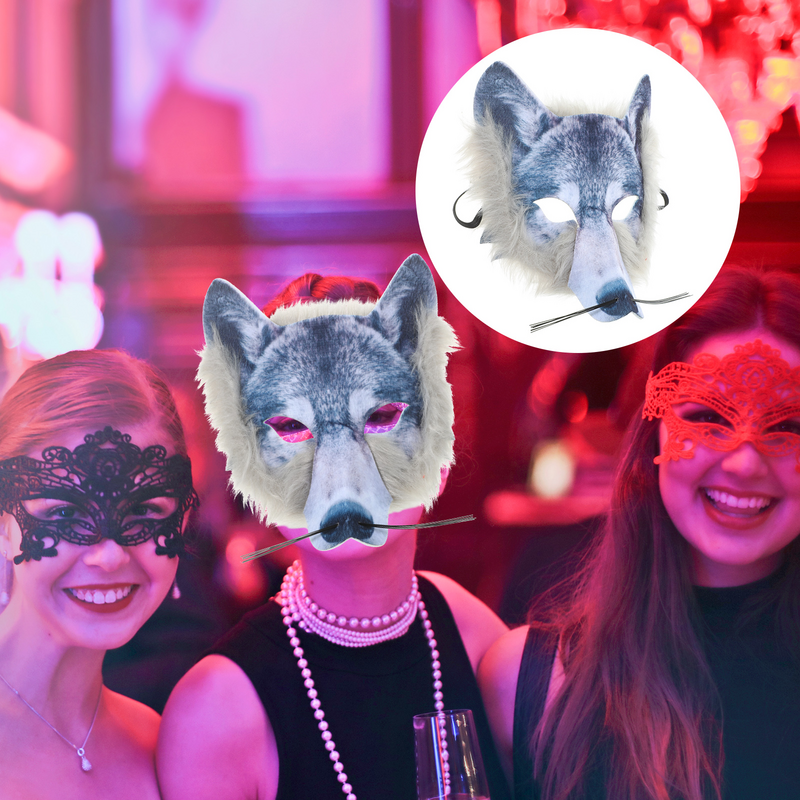 อุปกรณ์จัดงานปาร์ตี้ฮาโลวีนหน้ากากคอสเพลย์หน้ากากฮาโลวีนผีรูปหมาป่าสุดสร้างสรรค์