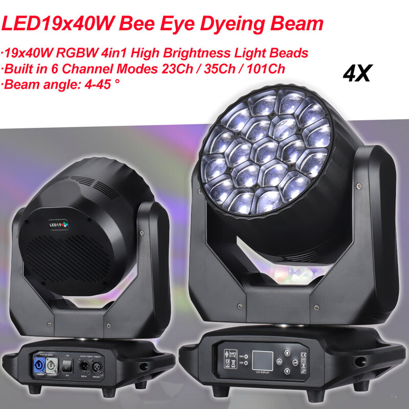 12 Stks/partij Led Bee Eye Beam Moving Head Verlichting Zoom Licht Rgbw Wash Effcect Licht Voor Dj Party Disco Clubs apparatuur Stadium