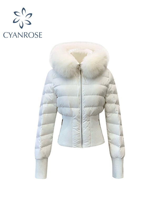 Women's White Parka Jacket Overcoat Fashion Warm Long Sleeve Coat Vintage Harajuku Korean Padded Jacket Winter 2000s 90s Clothes