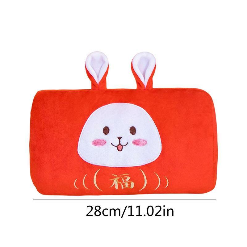 Hand Warmer Muff Fu Character Gloves With Hand Warmer Pouch Rabbit Design Hand Warmer Gloves Wind-Proof Hands Warmer Red