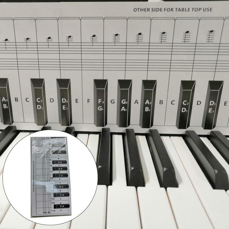 Набор аксессуаров для обучения клавиатуре с фортепиано, 1: Учебный картон, руководство по диаграмме, наклейки для 88 клавиатур
