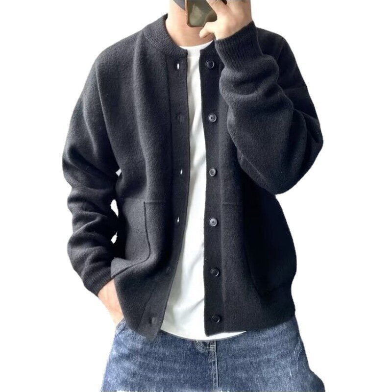 Nuova giacca in maglia Cardigan uomo moda di lusso maglione lavorato a maglia girocollo maglione allentato cappotto Boutique abbigliamento uomo