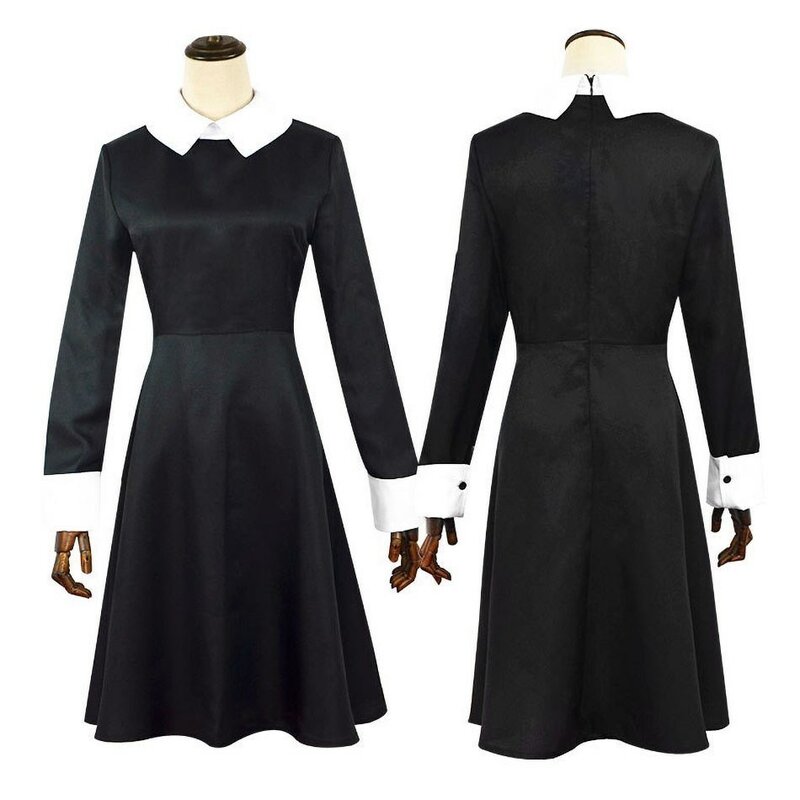 Wednesday Costume For Girl Cosplay Addams Party Prom Dancinig Dress Adult  Addams Suit Women Carvinal Fancy Long Sleeve Vestidos