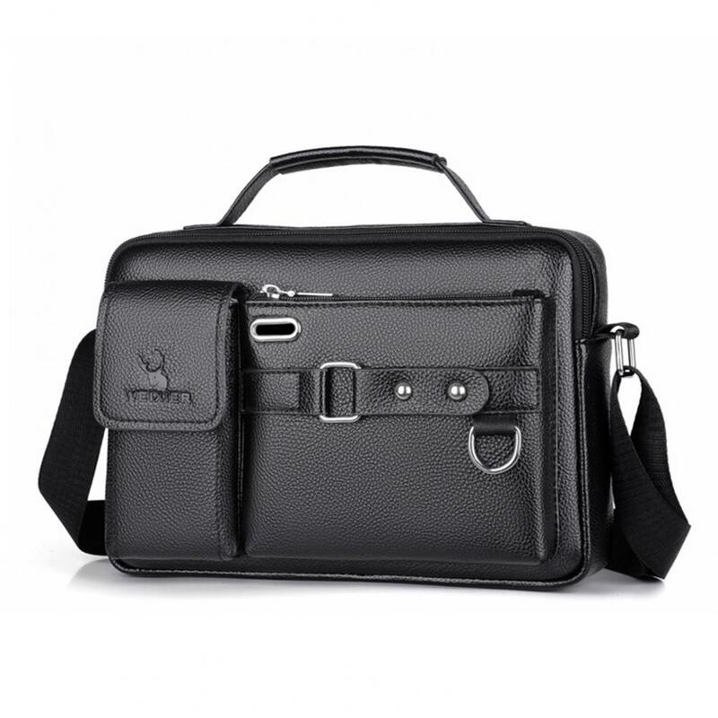 Useful Messenger Bag Comfortable Handle Multi Pockets Business Bag Adjustable Strap Reusable Men Business Bag for Vacation